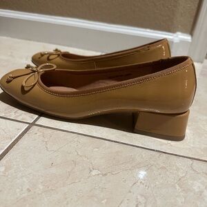 Anthropologie Tan Ballet Flats with Bow